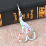 (image for) Embroidery Scissors - Floral Storks - White